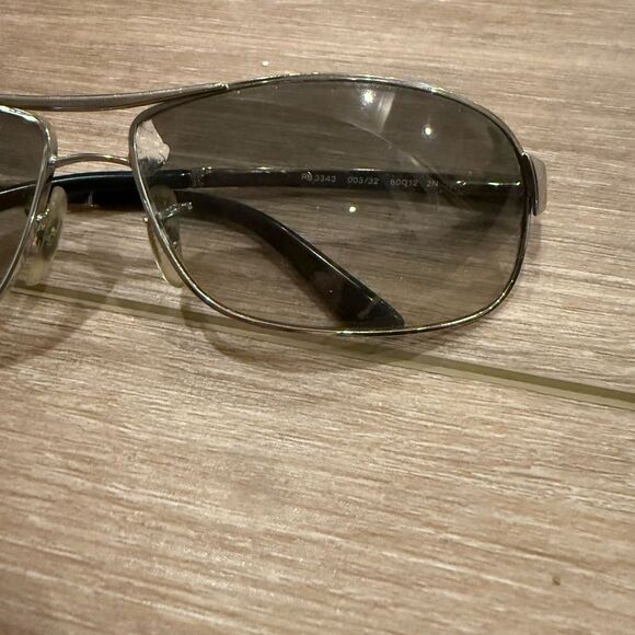 RAY-BAN RB3343 003/32 60-12 2N CHROME GRADIENT FLEX HINGES WRAPS SUNGLASSES - Picture 3 of 8